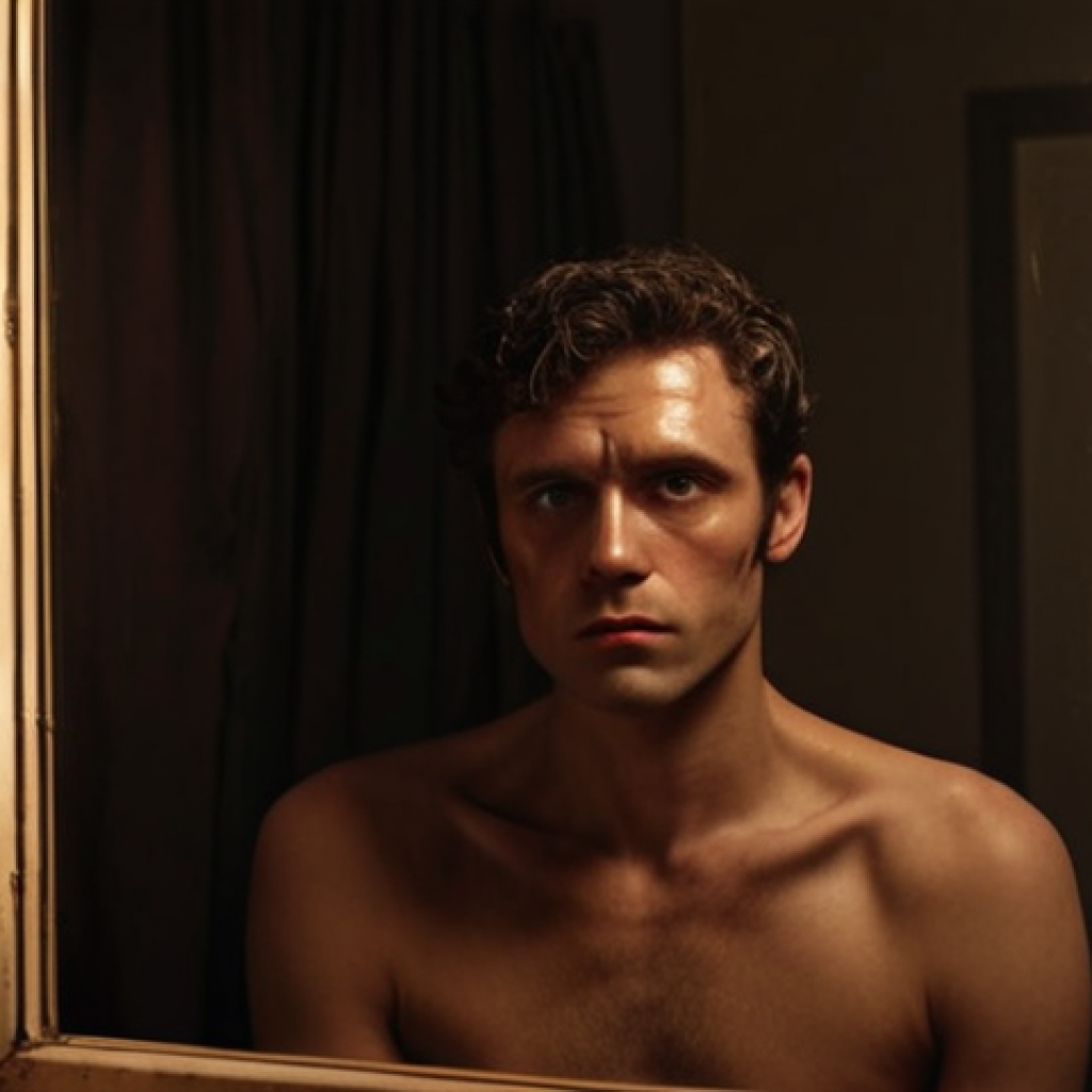**Prompt 1: The Actor's Reflection and Inner Selves**
    "A solitary actor, with stage makeup partially removed, gazes into a vintage dressing room mirror. Their reflection subtly blends their own contemplative face with ethereal, overlapping outlines of various dramatic character personas, symbolizing the fluid identity and deep introspection after a performance. Dim, warm lighting creates an intimate, vulnerable atmosphere. Cinematic, highly detailed, artistic chiaroscuro."