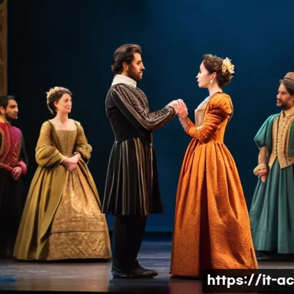 연극배우와 영화 연기 차이 - **Prompt 1: The Grand Theatrical Gesture**
    "A vibrant scene from a classical theatrical performa...