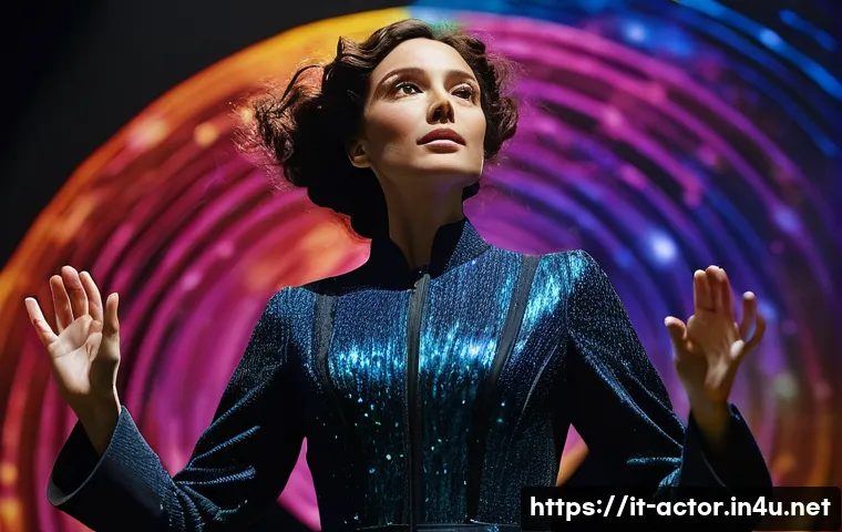 연극배우와 연기 트렌드 분석 - **Prompt:** A dynamic Italian actress in her early 30s stands center-stage, dramatically interacting...