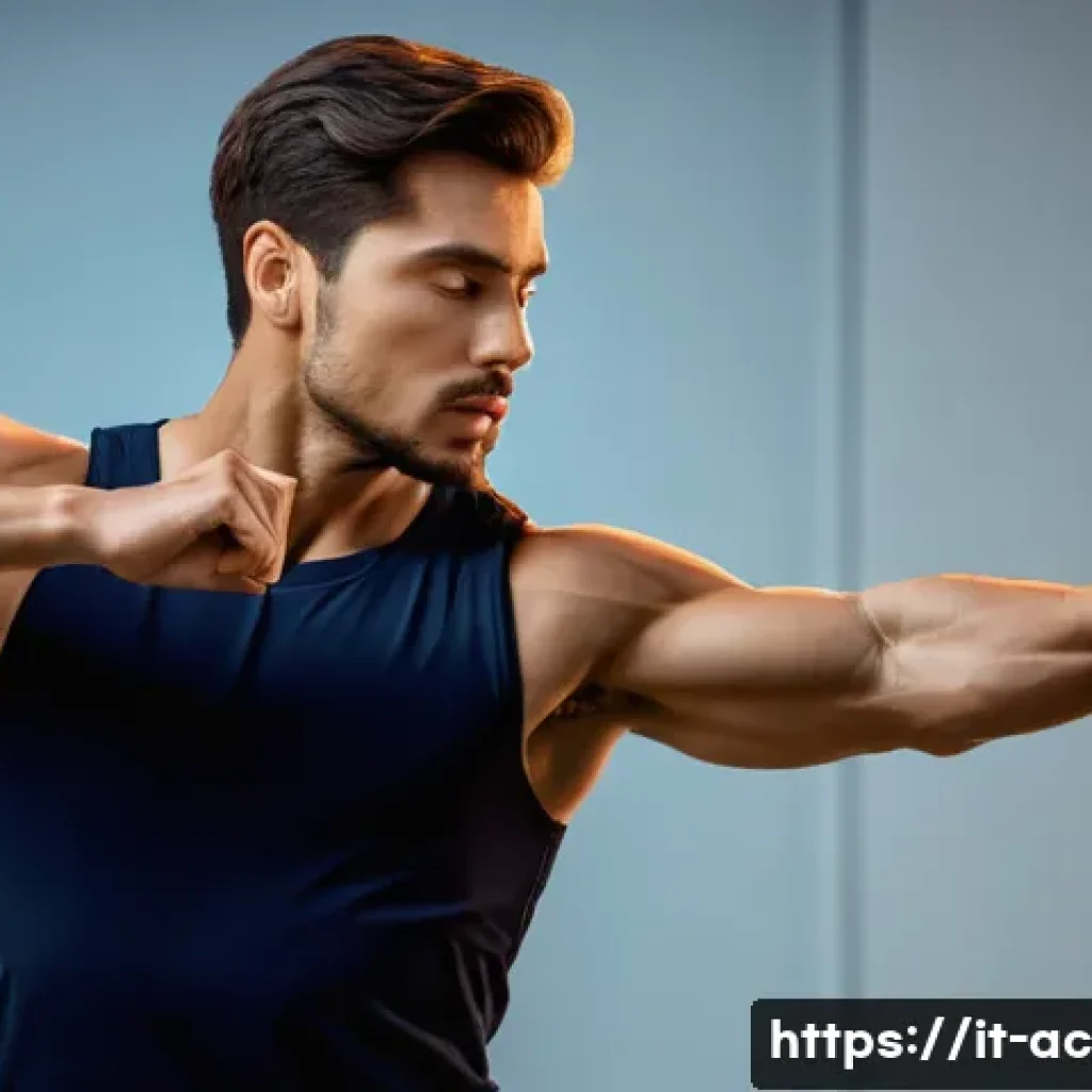 연극배우의 연기 디테일 연습 - A professional actor in a rehearsal studio, focusing intensely on body awareness and muscle control;...